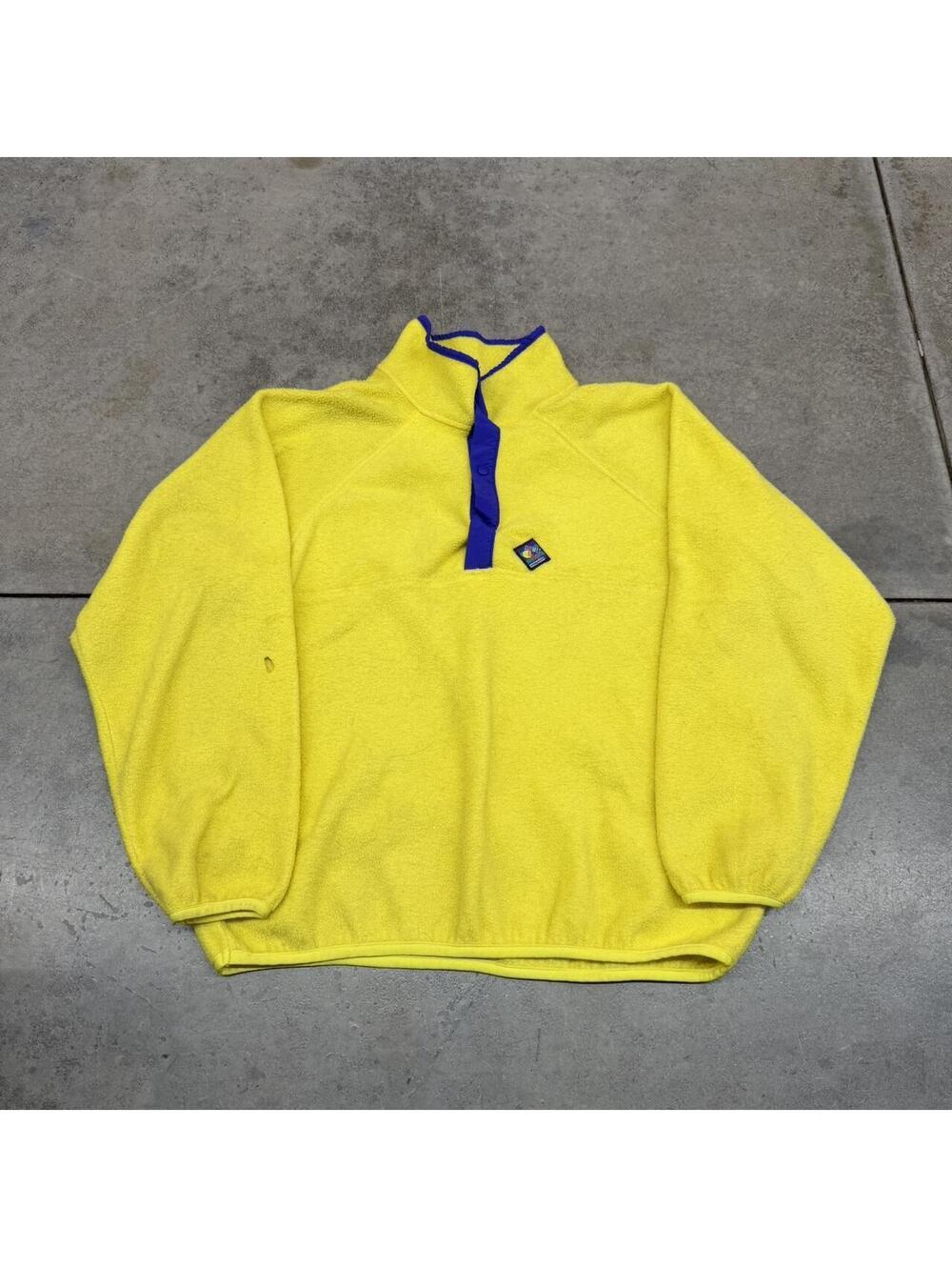 vintage woolrich made in usa yellow synchilla fleece jacket size large